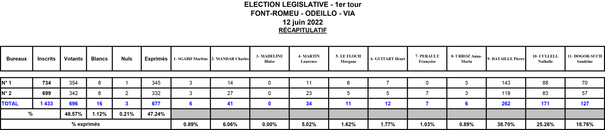 Election legislative - 1er tour