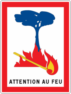 panneau attention au feu panneau attention au feu