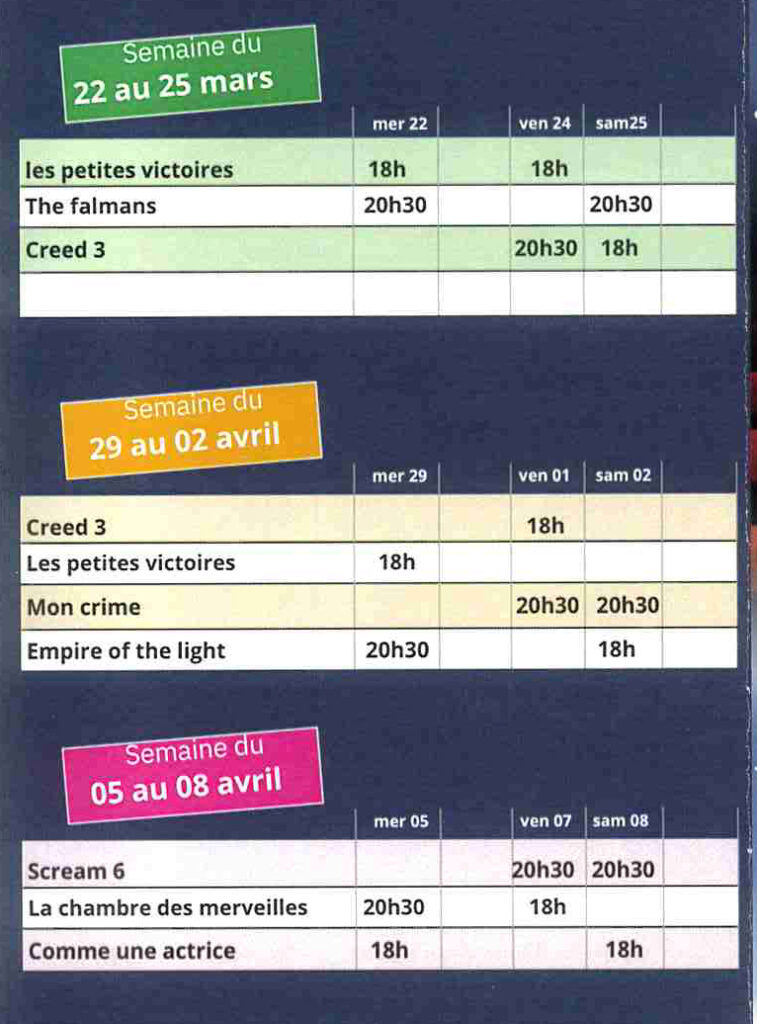 programme cinema 22 mars 23 programme cinema 22 mars 23