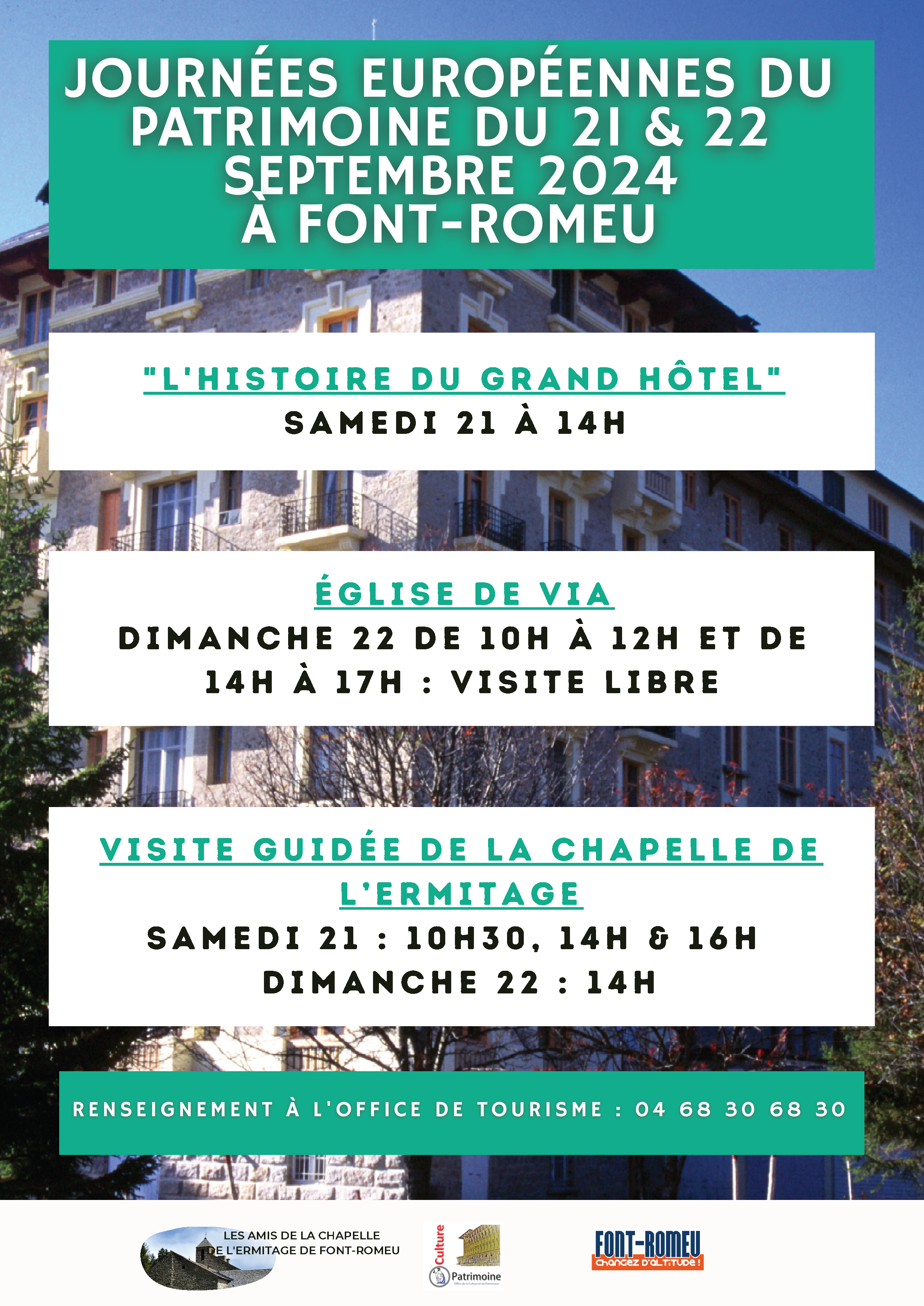 Journées Européennes du Patrimoine du 21 & 22 Septembre 2024 à Font-Romeu