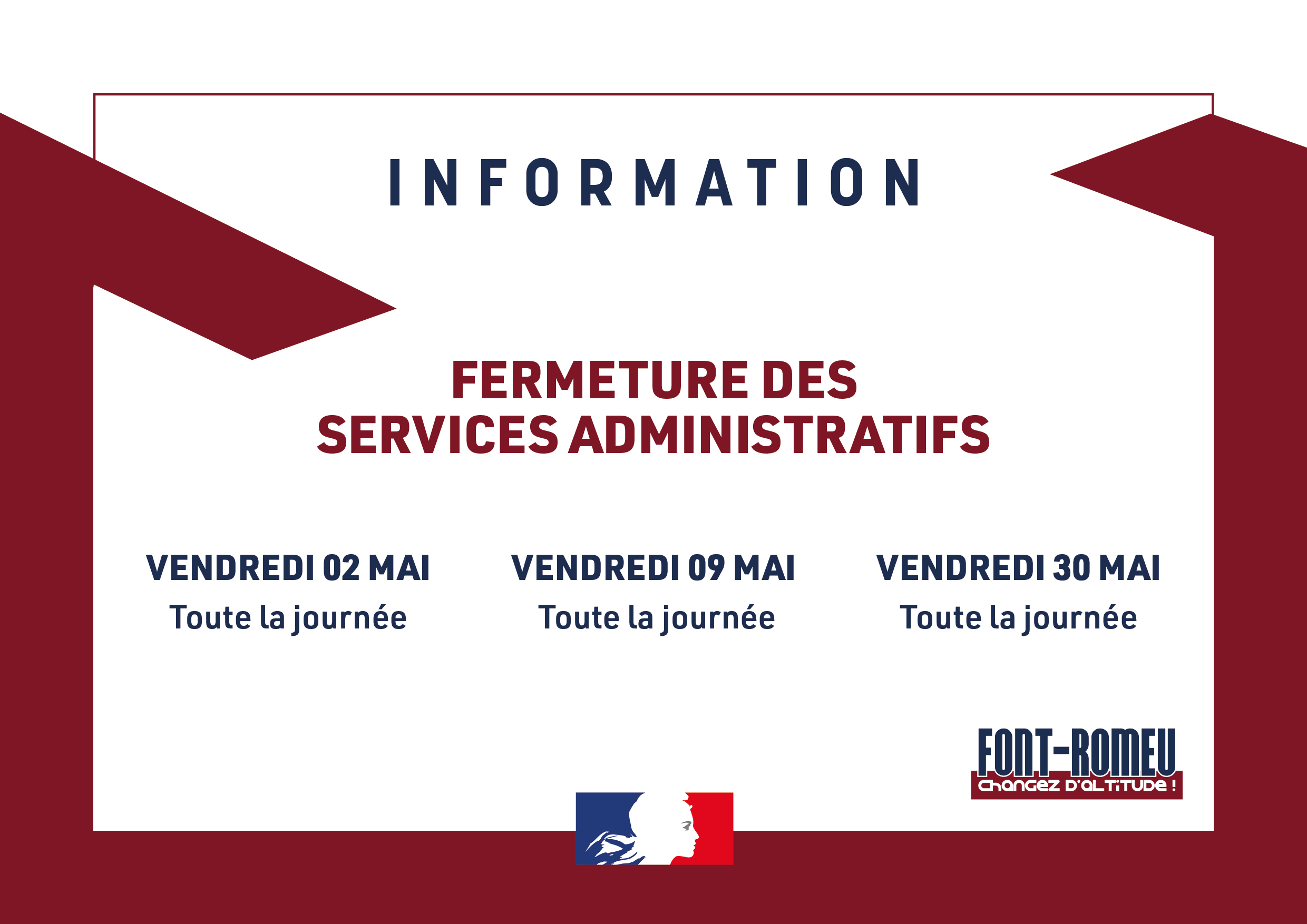 flyer officiel fermeture mairie mai 2025