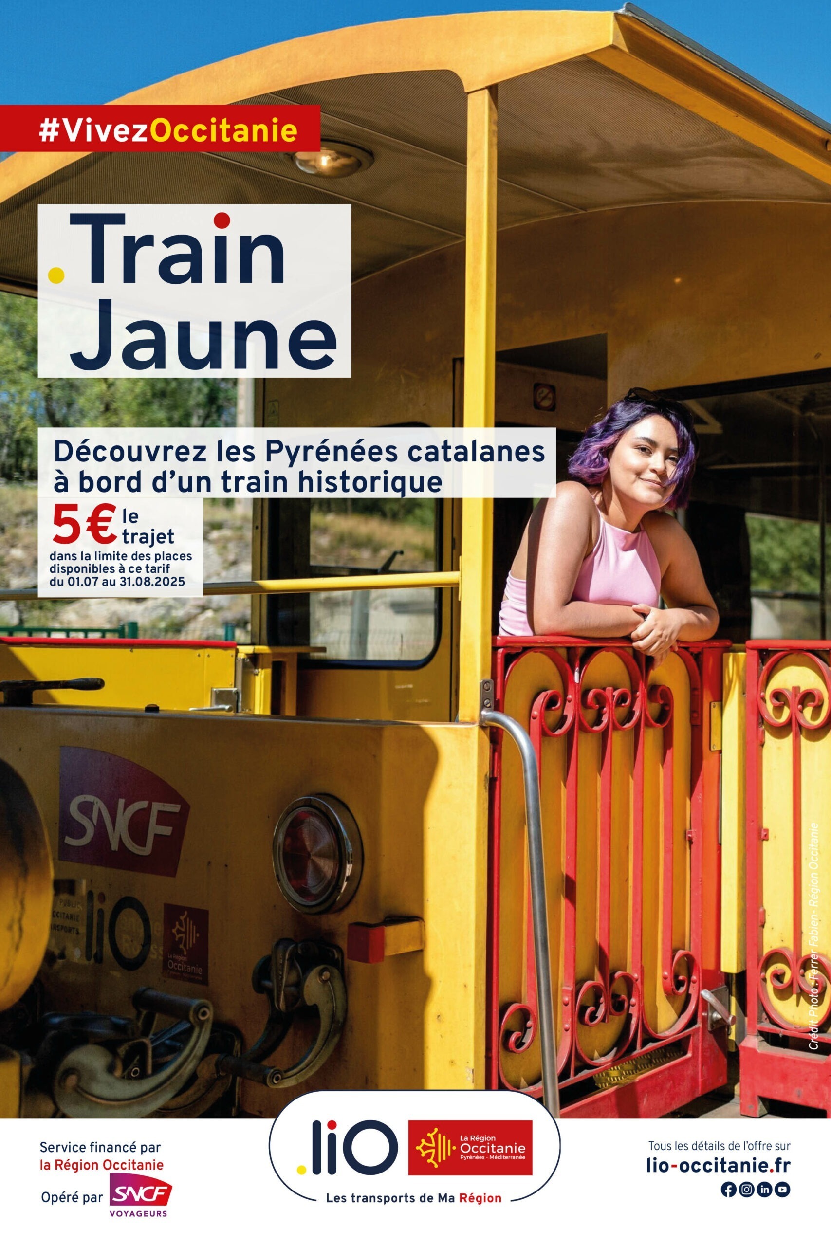 20X30 TRAIN JAUNE ETE 5€